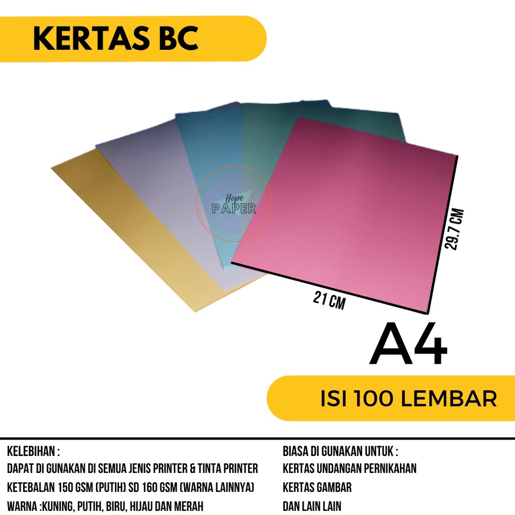 

KODE A7B7Z Kertas BC A4 16 gsm isi 1 lembar Kertas Brief Card A4