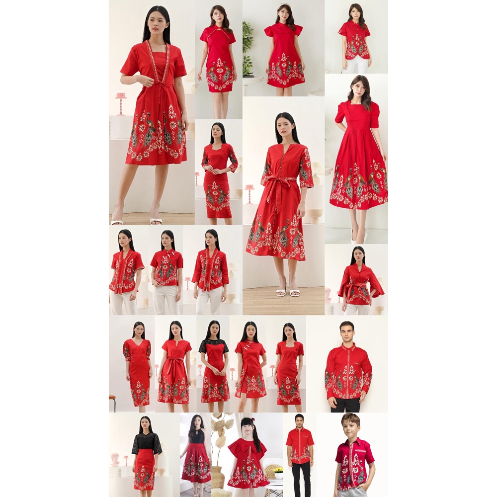 EVERCLOTH SERAGAM BATIK KELUARGA COUPLE NATAL IMLEK FAMILY SET CHEONGSAM QIPAO ANDRY FAMILY / BATIK 