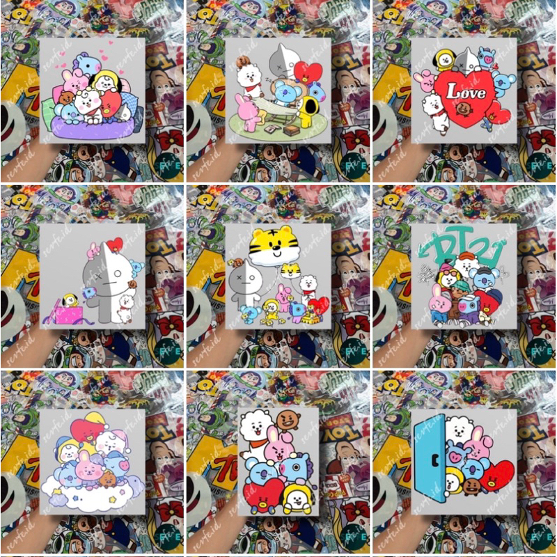 

Stiker DTF Sablon Setrika Sablon Stiker BT21