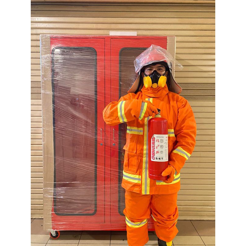 Baju Pemadam Kebakaran + Helm Pemadam / Baju Pemadam Kebakaran Anti Api / Baju Safety Damkar Murah