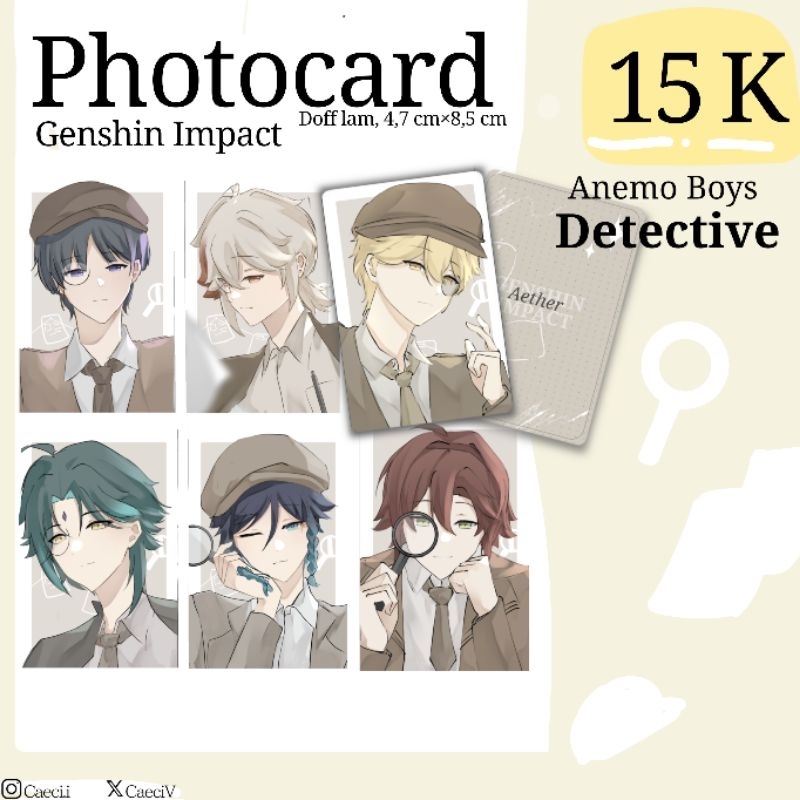 [GENSHIN IMPACT FANMERCH BY CAECI] Photocard Genshin Impact Anemo Boys Detective Wanderer, Kazuha, A