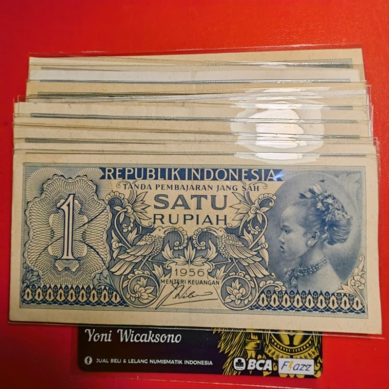 mahar 1 rupiah tahun 1954 ~1956 BAGUS ada lipat