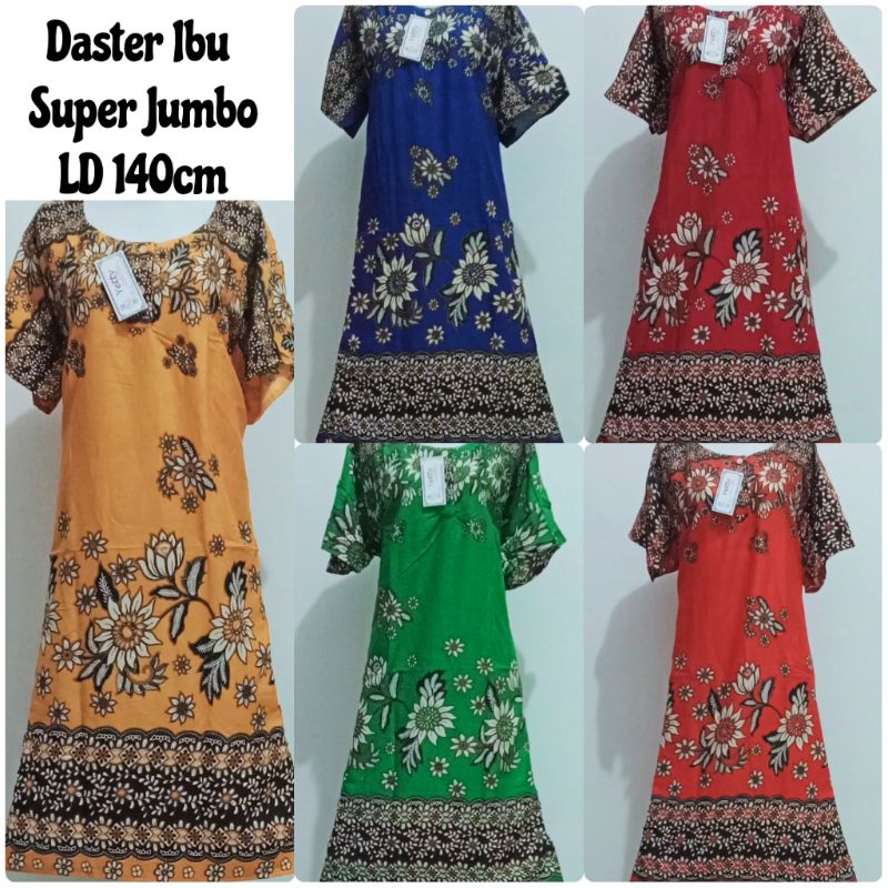 GROSIR KONVEKSI Daster Ibu Super Jumbo XXXL LD 140cm YETTY 5pc 5 warna