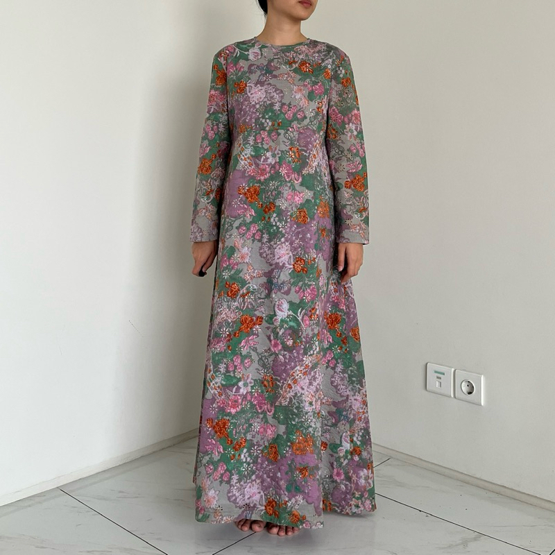 Gamis Floral Bunga - Dress Hijab