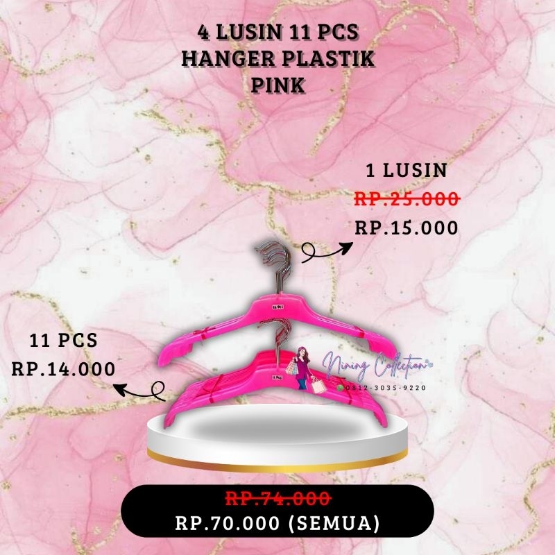 PRELOVED HANGER PLASTIK PINK (BEKAS SEPERTI BARU)