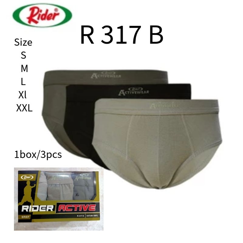 RIDER ACTIVE R 317 B CD Rider Pria Dewasa Celana Dalam Pria Dewasa (isi 3pcs)