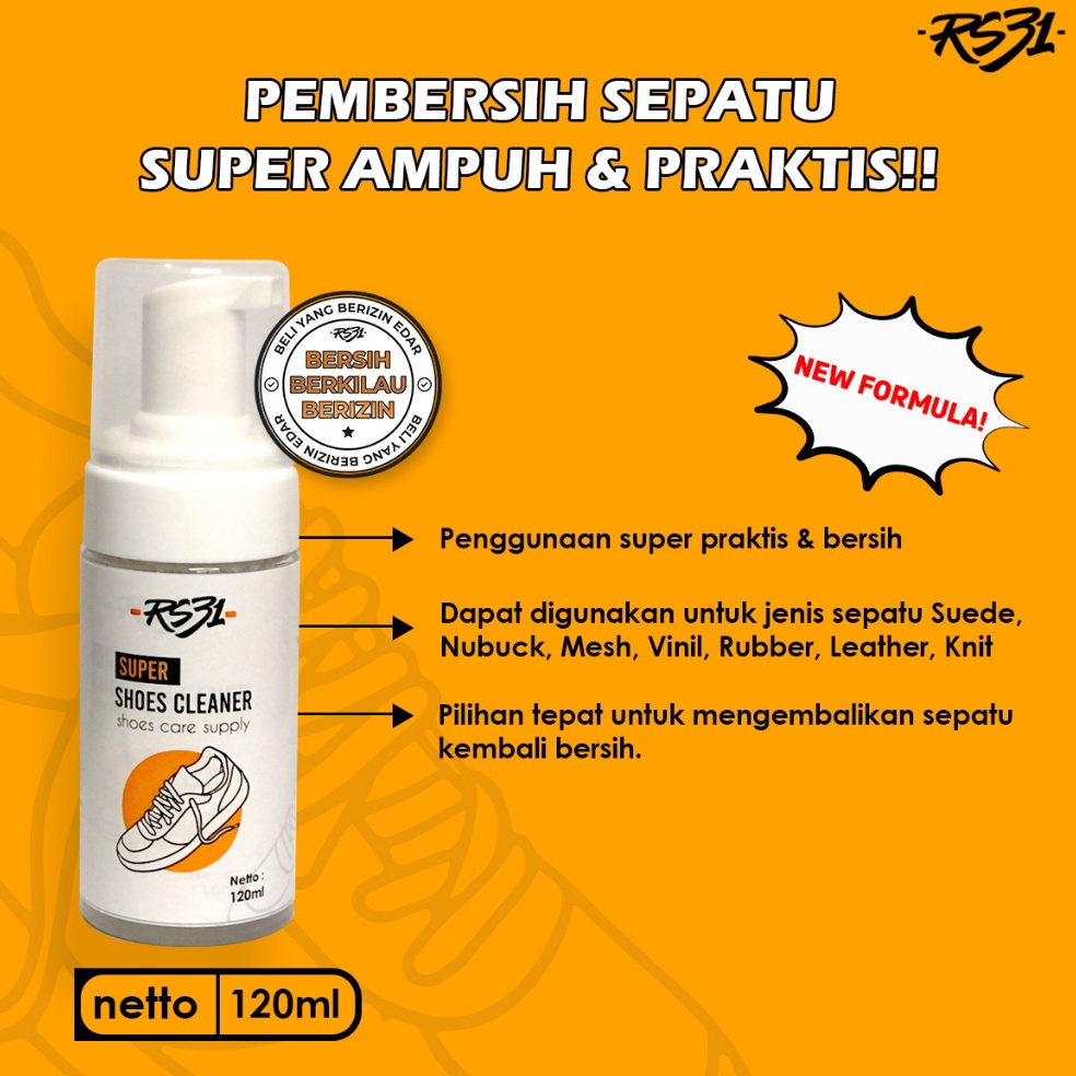 KODE B54X RS31 Shoes Cleaner  Cairan Pembersih Sepatu  Penghilang Noda Sepatu Kotor Membandel dan Su