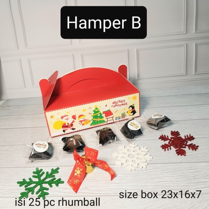 

Hampers Natal isi 25 pcs rhumball size box 23x16x7