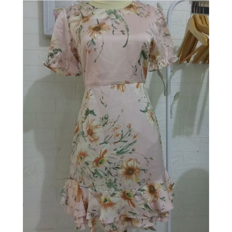 dress maxmara motif bunga