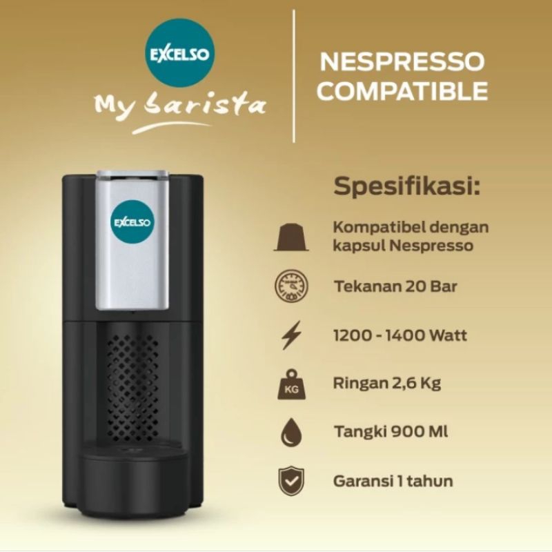 EXCELSO MESIN KOPI NESPRESSO COMPATIBLE - MY BARISTA