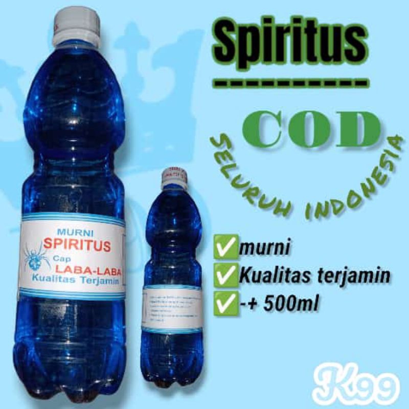 spiritus/pertus murni/cairan biru / 500ml