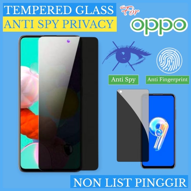 Tempered Glass Anti Spy Oppo A33 2020 A53 2020 A53 5g A53s 2020 A53s 5g Anti Gores Aksesoris Hp Andr