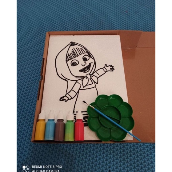 

Grosir Gembira KANVAS sterofoam lukispaket mewarnaimelukis kreatif anak ukuran 25x35 dus box