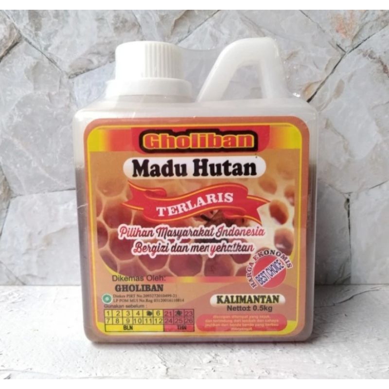 

Gratis 1 Lempeng Koin Emas Beli Madu GHOLIBAN MADU HUTAN KALIMANTAN ORIGINALNETTO 0,5 KG.Madu Gholiban adalah madu asli yang diambil dari sarang lebah hutan apis dorsata. Diambil secara alami sehingga mendapatkan hasil madu yang berkualitas tinggi.