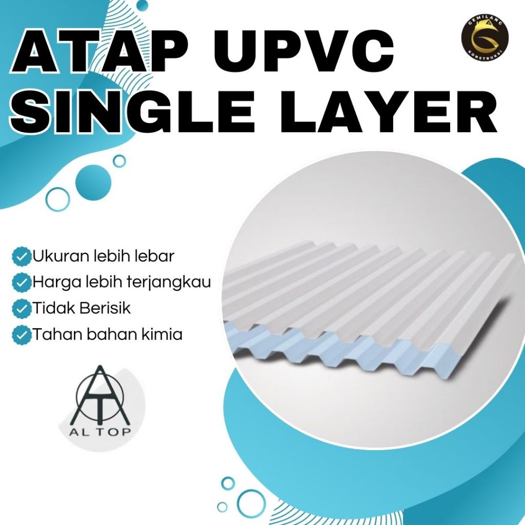 kanopi upvc / kanopi upvc altop / kanopi upvc single layer / kanopi upvc 5 meter