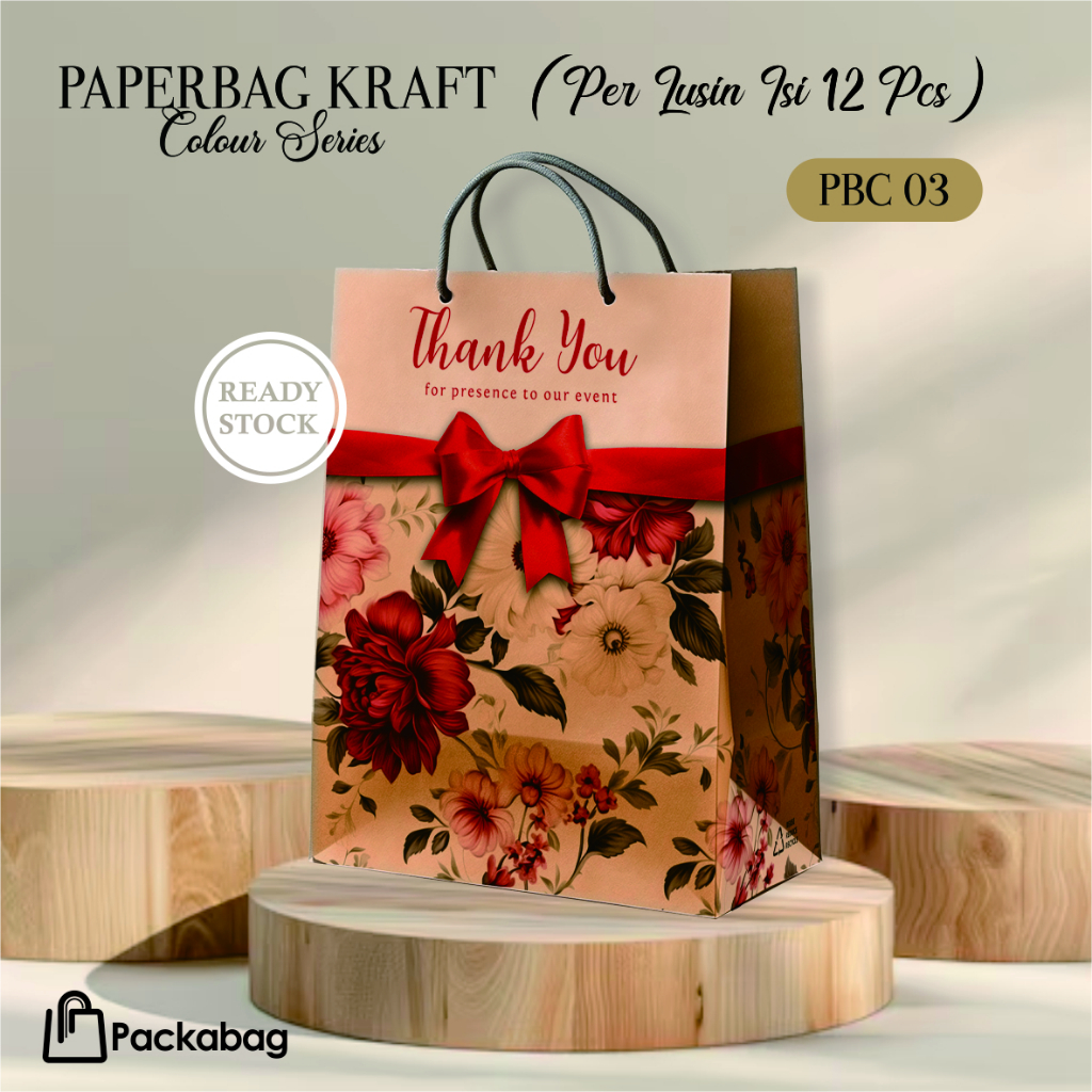 

(12pcs) PAPER BAG MOTIF WARNA LUSINAN - PAPER BAG COLOUR TAS SOUVENIR PERNIKAHAN READY STOCK PBC 03