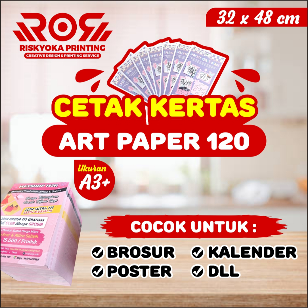

CETAK A3+ BAHAN ART PAPER 120 GSM
