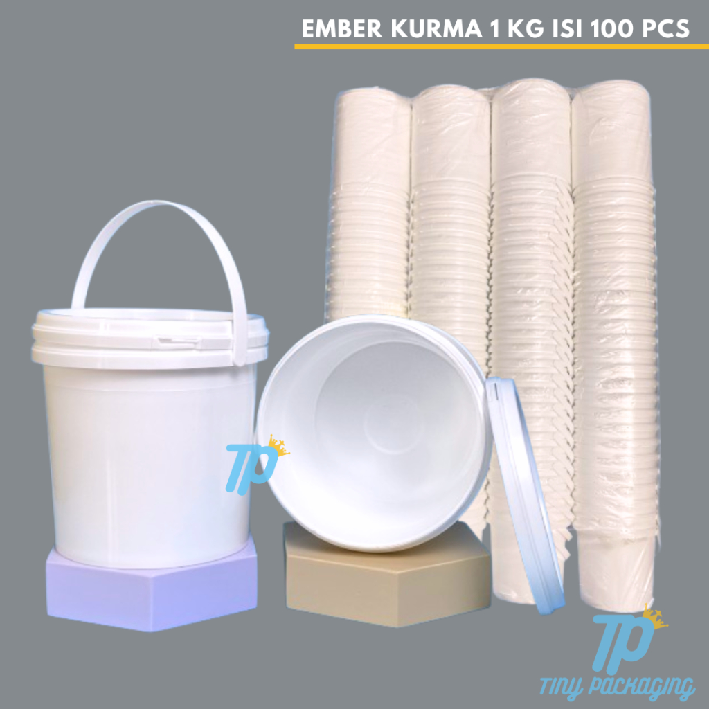 Ember Kurma 1 kg | Pail Kurma 1 kg  | Kemasan Ember 1 kg - isi 100 pcs