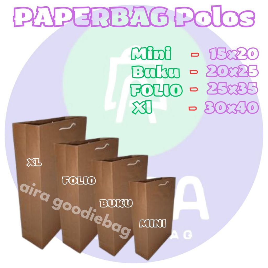 

Paperbag Lengkap Isi 12pcs Model Paperbag Polos Goodiebag Kraft Tas Sovenir Tas Vormal