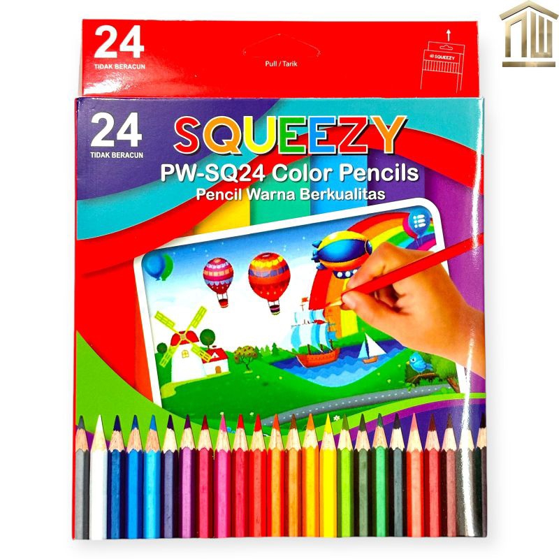 

Pensil Warna SQUEEZY Panjang 24 Warna SQ-24L