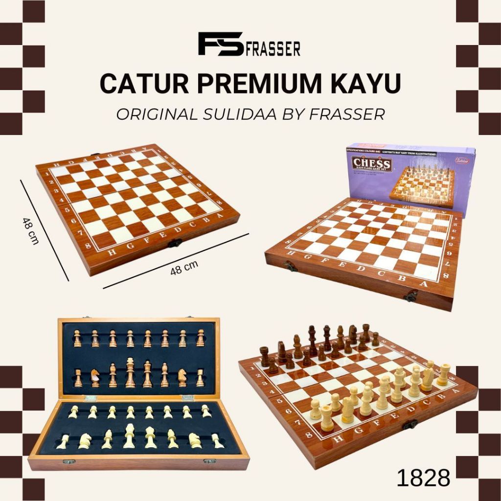 Frasser Sulida Papan Catur Premium  Papan Catur  Kayu  Papan Catur Lipat Chess Board CTRPPN 10