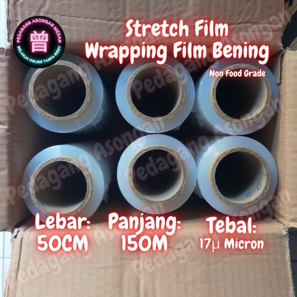 

Stretch Film Plastik Wrapping Bening 50cm x 150m