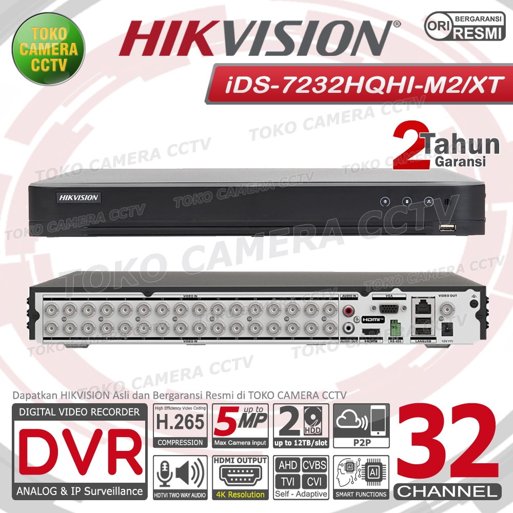 DVR HIKVISION 32 CHANNEL iDS-7232HQHI-M2/XT ACUSENSE 5MP