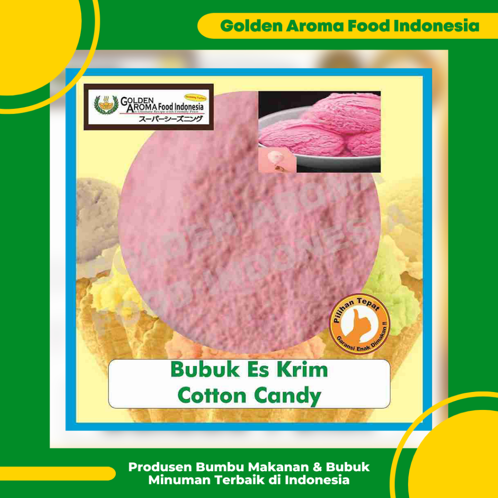 

Bubuk Es Krim Rasa Cotton Candy 1 Kg l Serbuk Ice Cream Powder Permen Kapas 1Kg Kiloan Bahan Eskrim Instan Premix Soft Hard Gelato Murah Enak Halal Terlaris Terbaik GAFI Jual Instant Suntik Tempat Terdekat Harga Bukan Mr Cool Haan Pondan Frizco Camelo