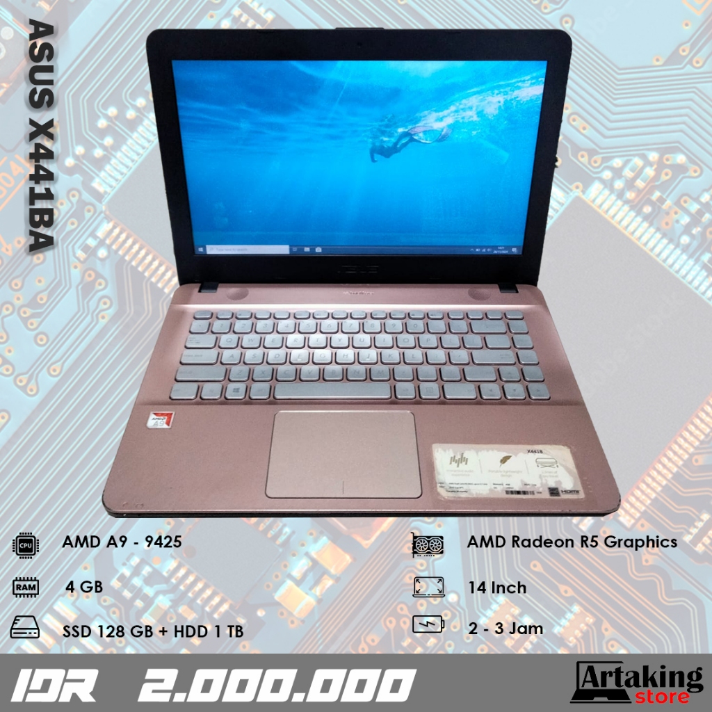 Asus X441BA - AMD A9 - Ram 4 GB - Sudah SSD
