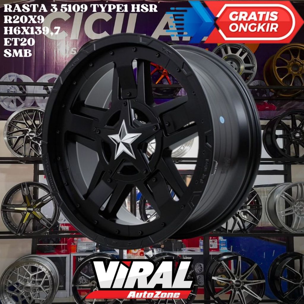 Velg Mobil Ring 20 HSR RASTA 3 TYPE 1 R20 UNTUK PAJERO , TRITON , HILUX DC , FORTUNER