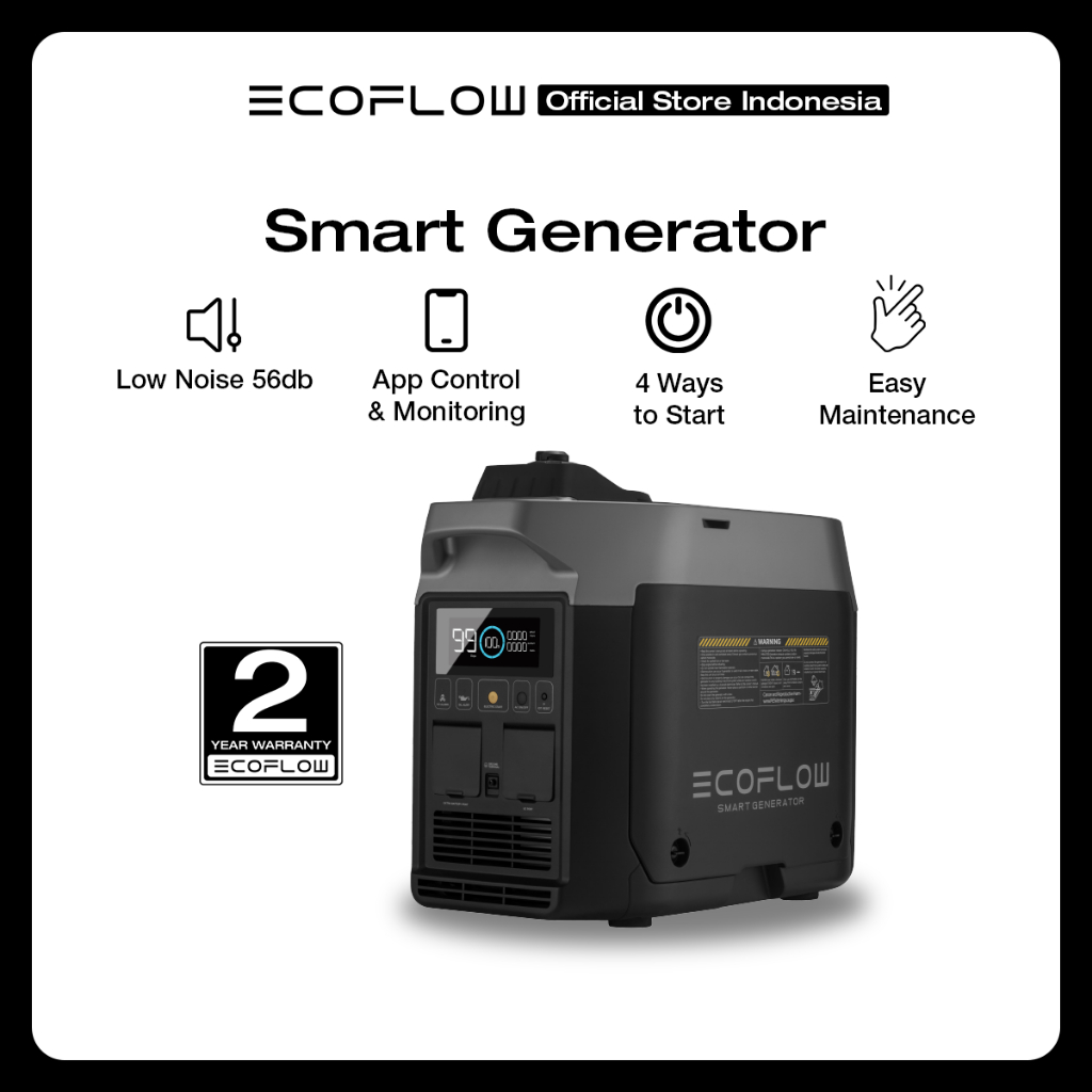 EcoFlow Smart Generator 1800W 56dB Genset Portabel Bensin Back up