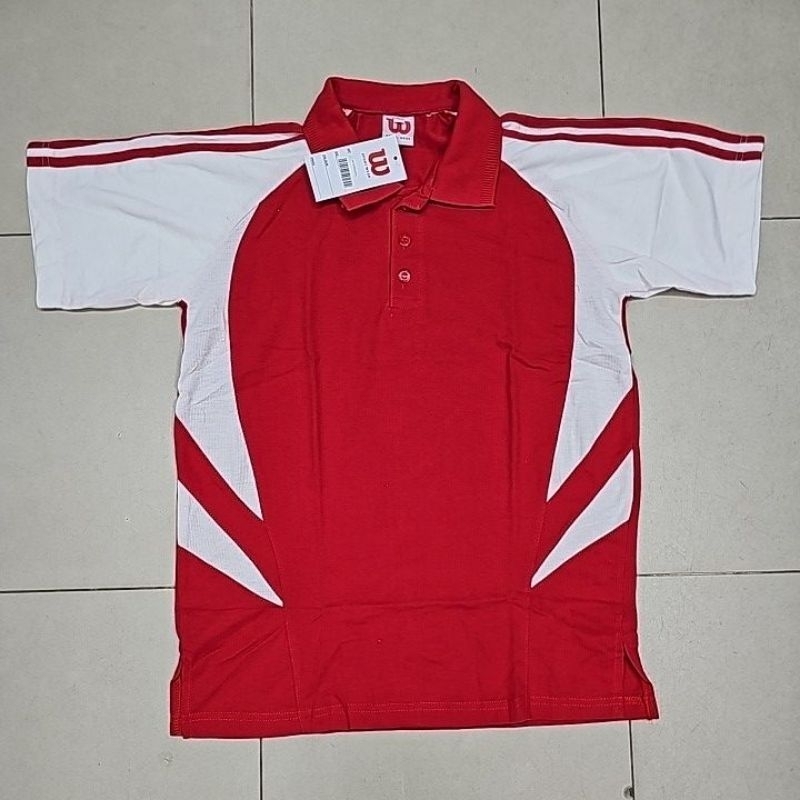 KAOS OLAHRAGA / BAJU SERAGAM OLAHRAGA SJTR BAHAN POLO BILLABONG WARNA MERAH PUTIH KOMBINASI