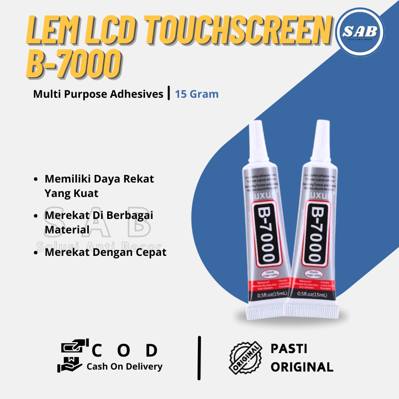 

Lem LCD Layar Hp Touchscreen Serba Guna Bening B-7000 Multi Purpose Adhesives Merekat Semua Material