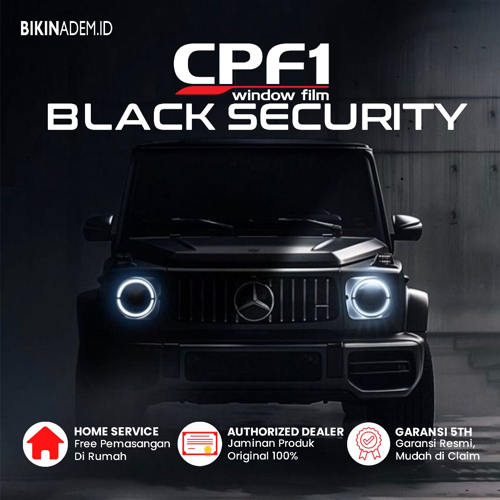 Kaca Film CPF1 Black Security Privasi Terjamin
