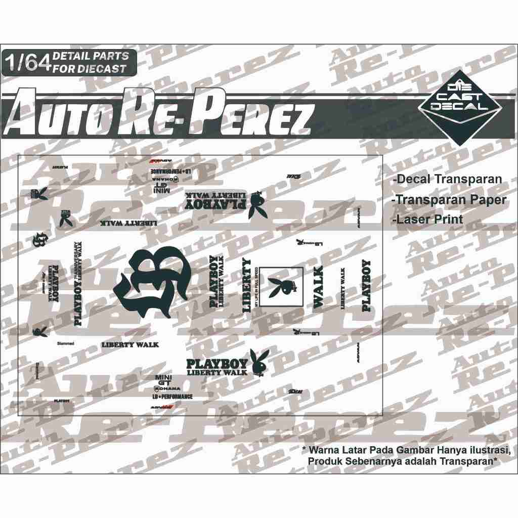[TRANSPARAN] DECAL HOTWHEELS AUTOREPEREZ - LIVERY LBWK PLAYBOY