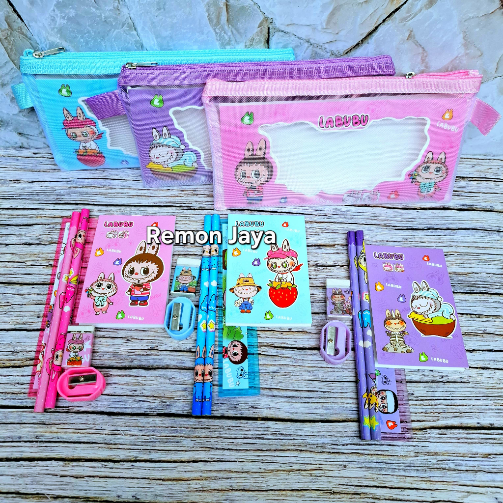

Set Alat Tulis Anak LABUBU 6 in 1 Motif Sanrio Perlengkapan Sekolah Stationary Set Lucu Suvenir Kado