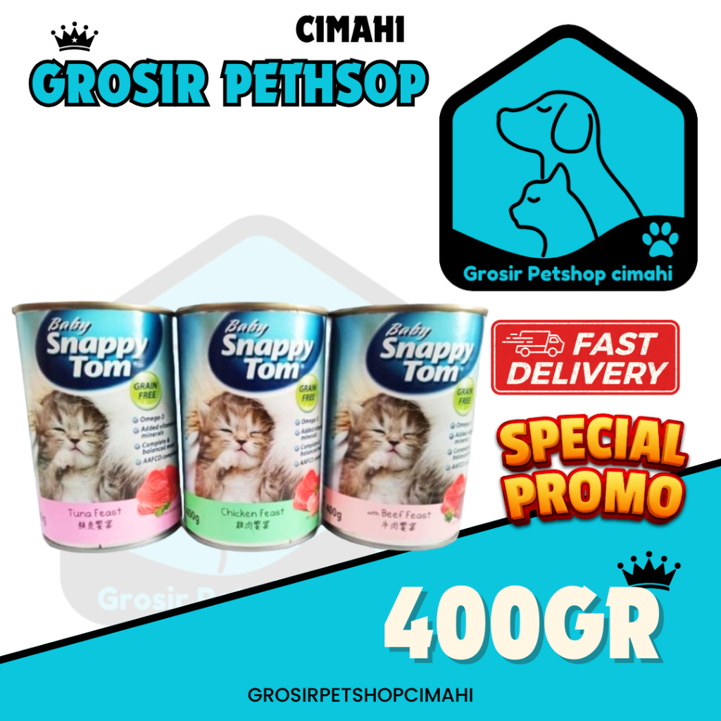 SNAPPY TOM BABY kitten kaleng 400gr wetfood snapy tom