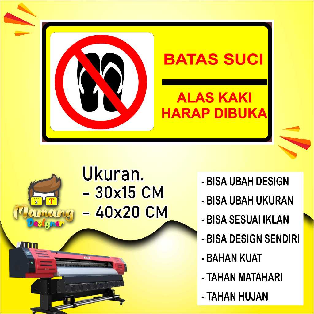

Cetak Sticker Tempelan Alas Kaki Harap Dibuka Bahan Glosy Kuning