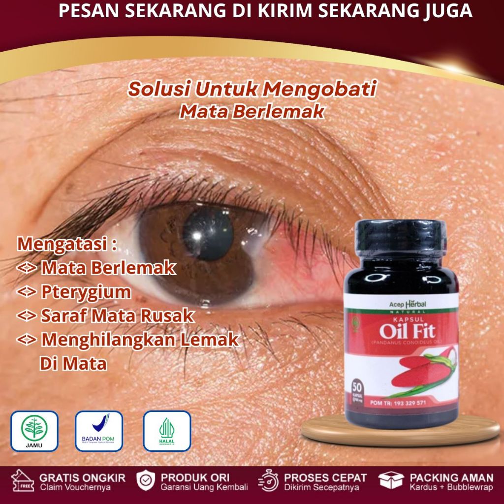Oil Fit Kapsul - Obat Mata Berlemak, Pterigium, Mata Katarak, Penghilang Lemak