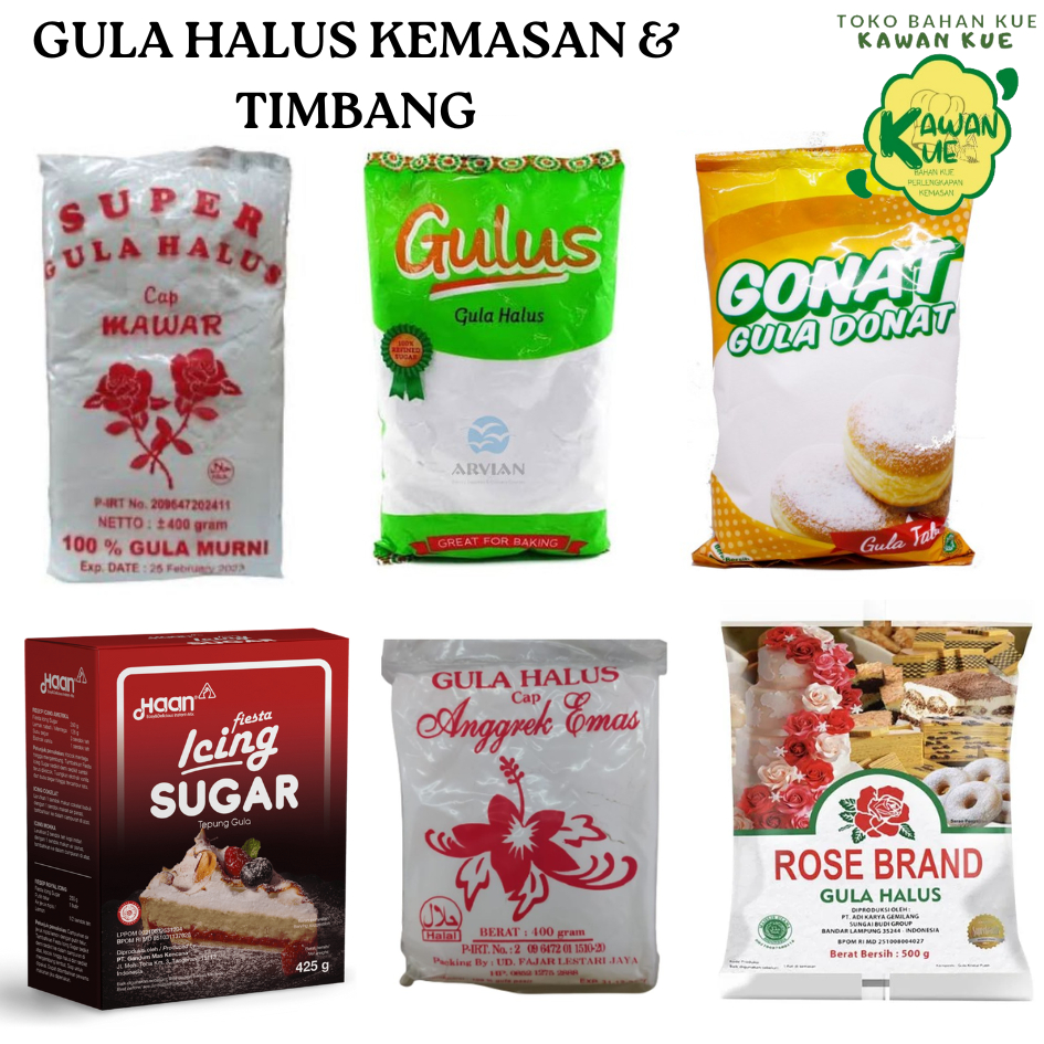 

Gula Halus Kemasan dan Timbangan - Gula Tabur Topping - Gula campuran kue