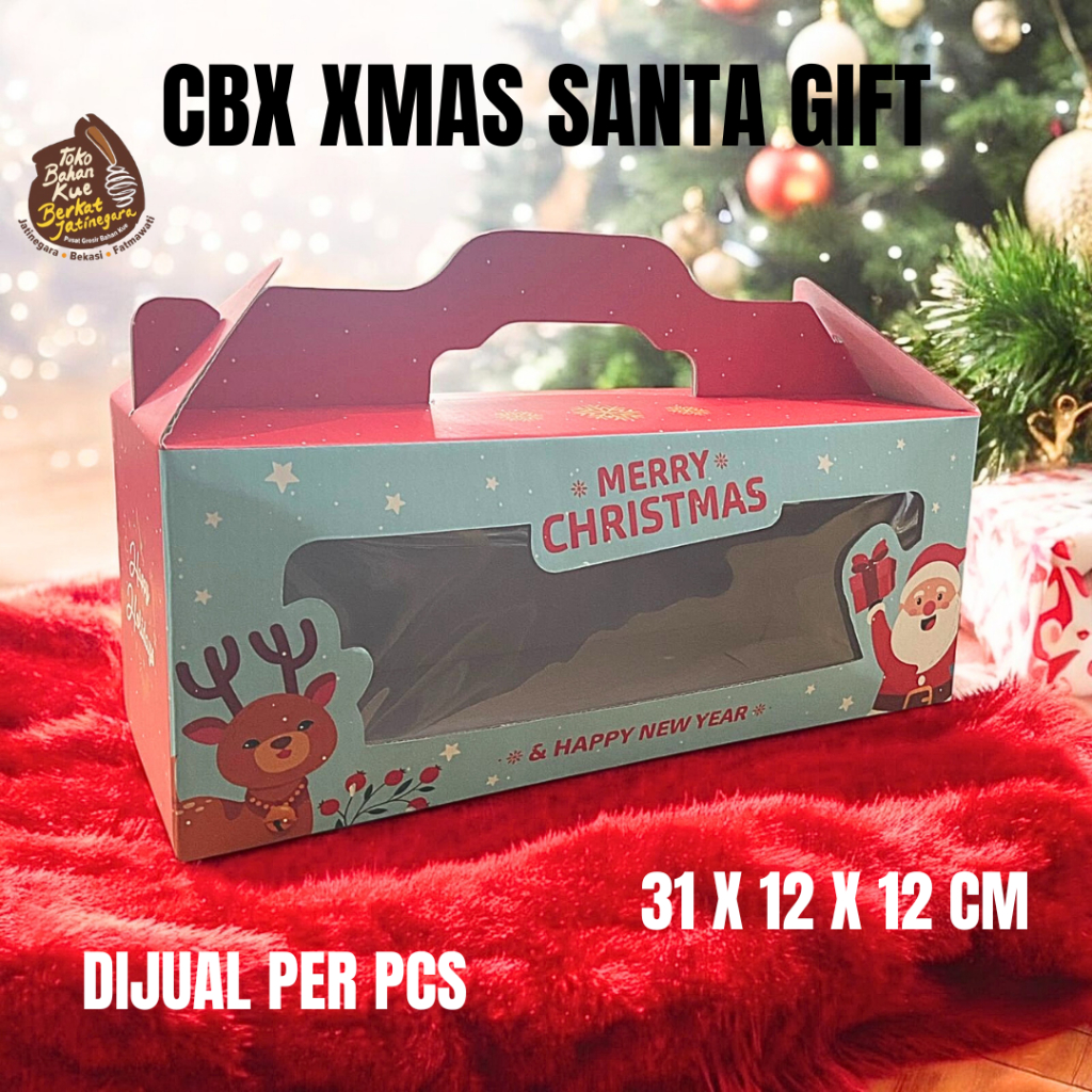 

CAKE BOX XMAS / DUS BOX CHRISTMAS NATAL / BOX NATAL ISI 3 TOPLES 600 ML