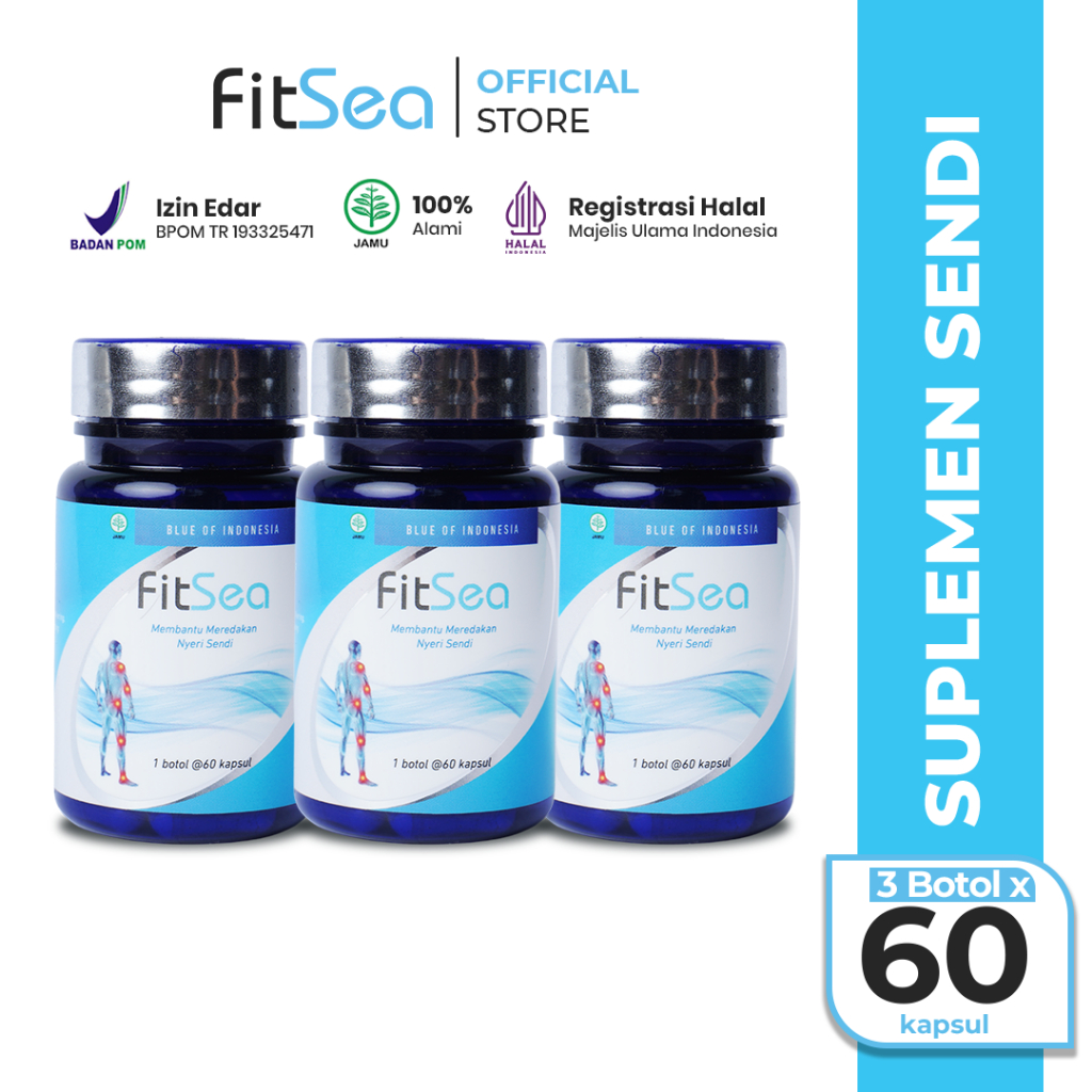 3 PCS - FitSea Suplemen Herbal Kesehatan Sendi Tulang Otot BPOM Original Glucosamine Chondroitin Col
