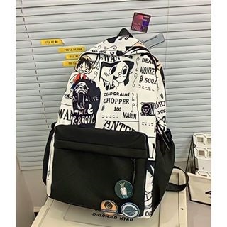 READY GOJEK GRAB INSTAN TAS RANSEL BACKPACK LUFI LUFFY ONE PIECE KARTUN ANIME WARNA HITAM PUTIH UNTU