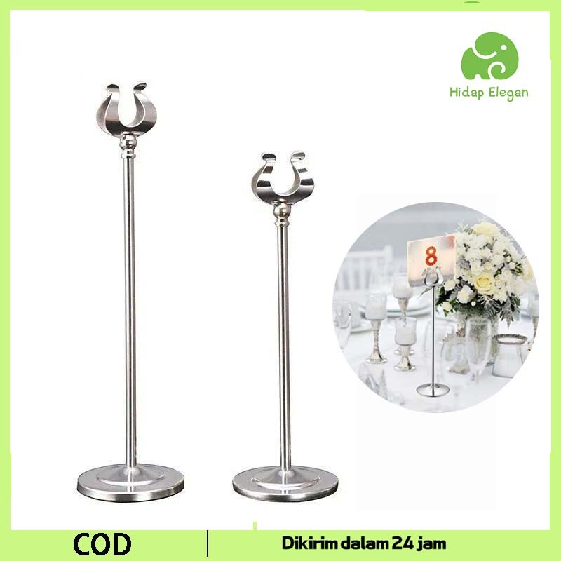 Standing Nomor Meja Table Menu Holder Stainless Steel Table Stand Menu Stand Menu Meja Stand Holder 