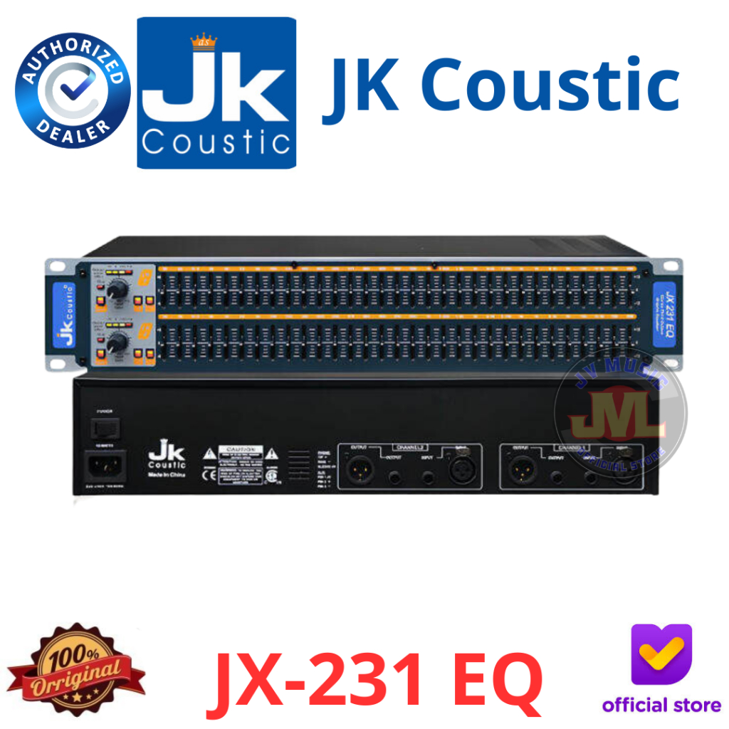 JK Coustic JX231 EQ Stereo Graphic Equalizer JK Coustic JX-231