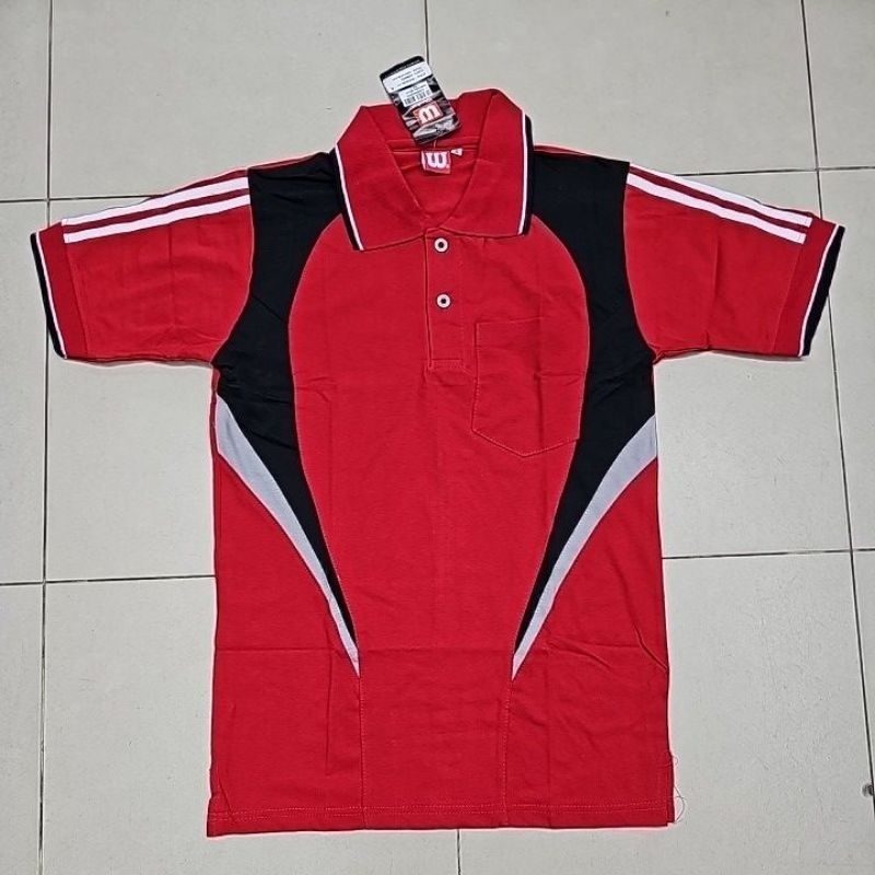 KAOS OLAHRAGA / BAJU SERAGAM OLAHRAGA BENZEMA KATUN WARNA MERAH KOMBINASI