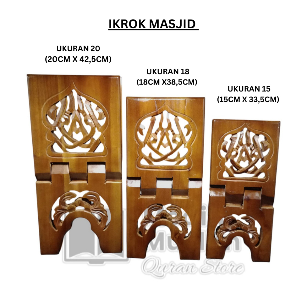 Rekal IKROK MASJID UKURAN BESAR UKURAN 18CM meja Rekal Alquran / Meja Alquran Lipat / Meja Ngaji /Al
