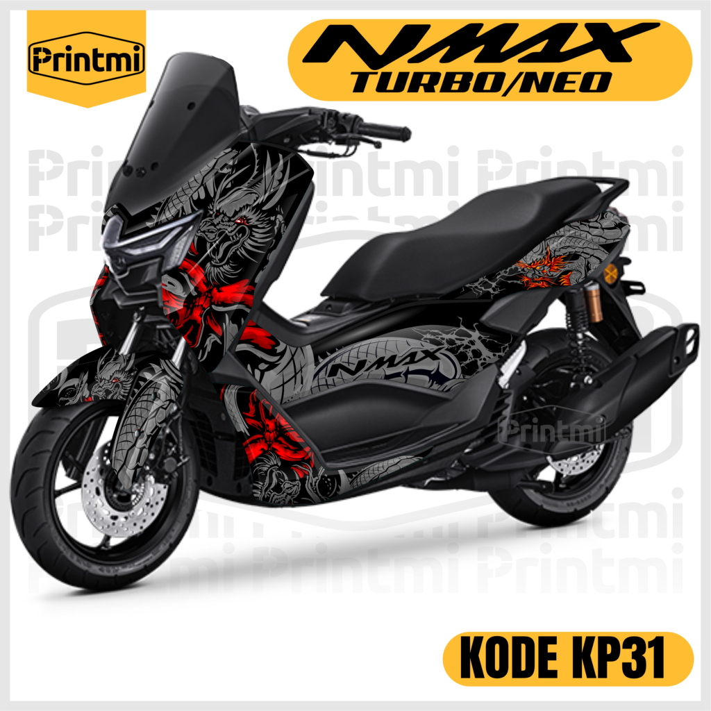 Decal Stiker Full Body Nmax Turbo Neo S 155 2024 Sticker Motor Variasi Motif Naga Modif Racing Skotl