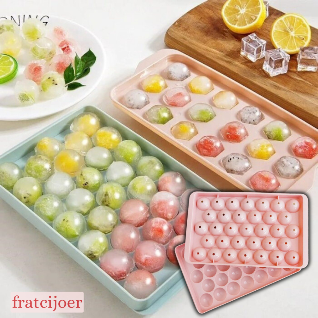 Cetakan Es Batu Model Bulat Isi 33 Round / Cetakan Es Batu Jelly Bulat