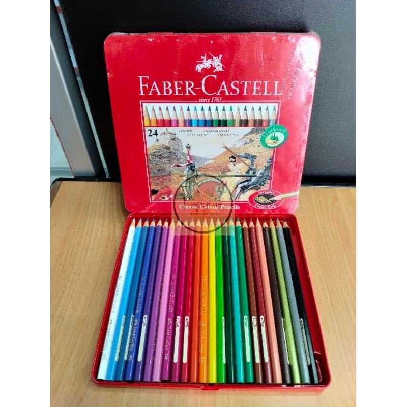 

Faber-Castell Pencils Colour Classic 24 TIN CASE | Pensil Warna Klasik 24 Kemasan Kaleng